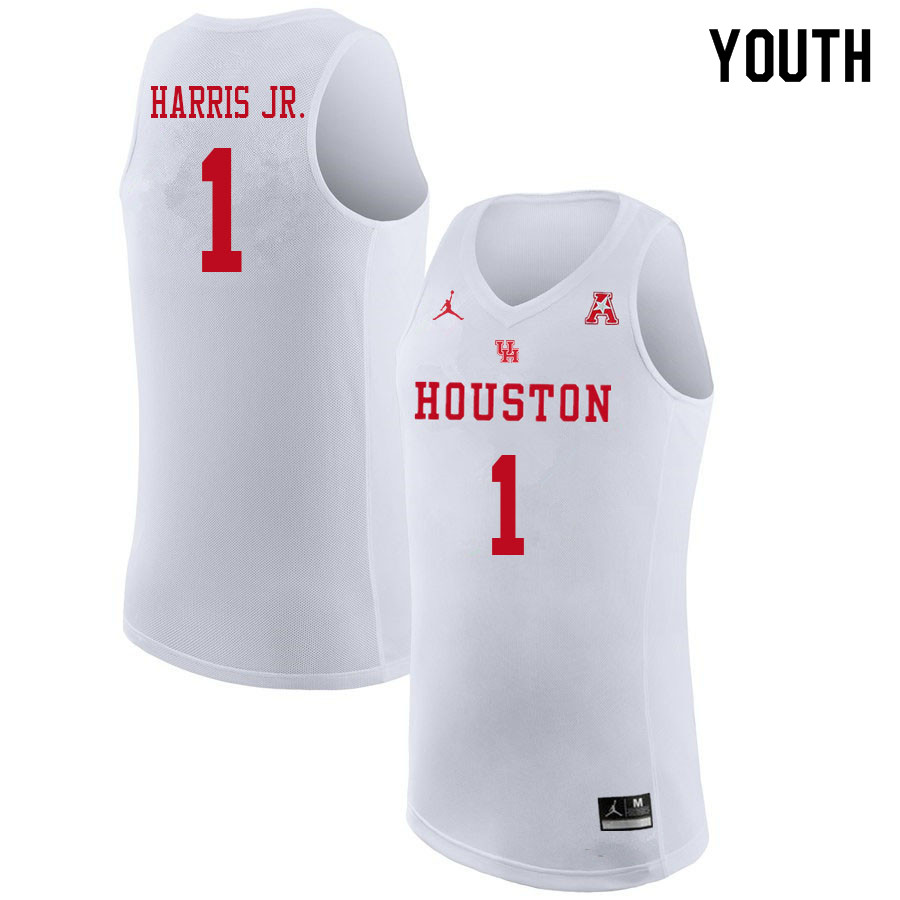 Jordan Brand Youth #1 Chris Harris Jr. Houston Cougars College Basketball Jerseys Sale-White